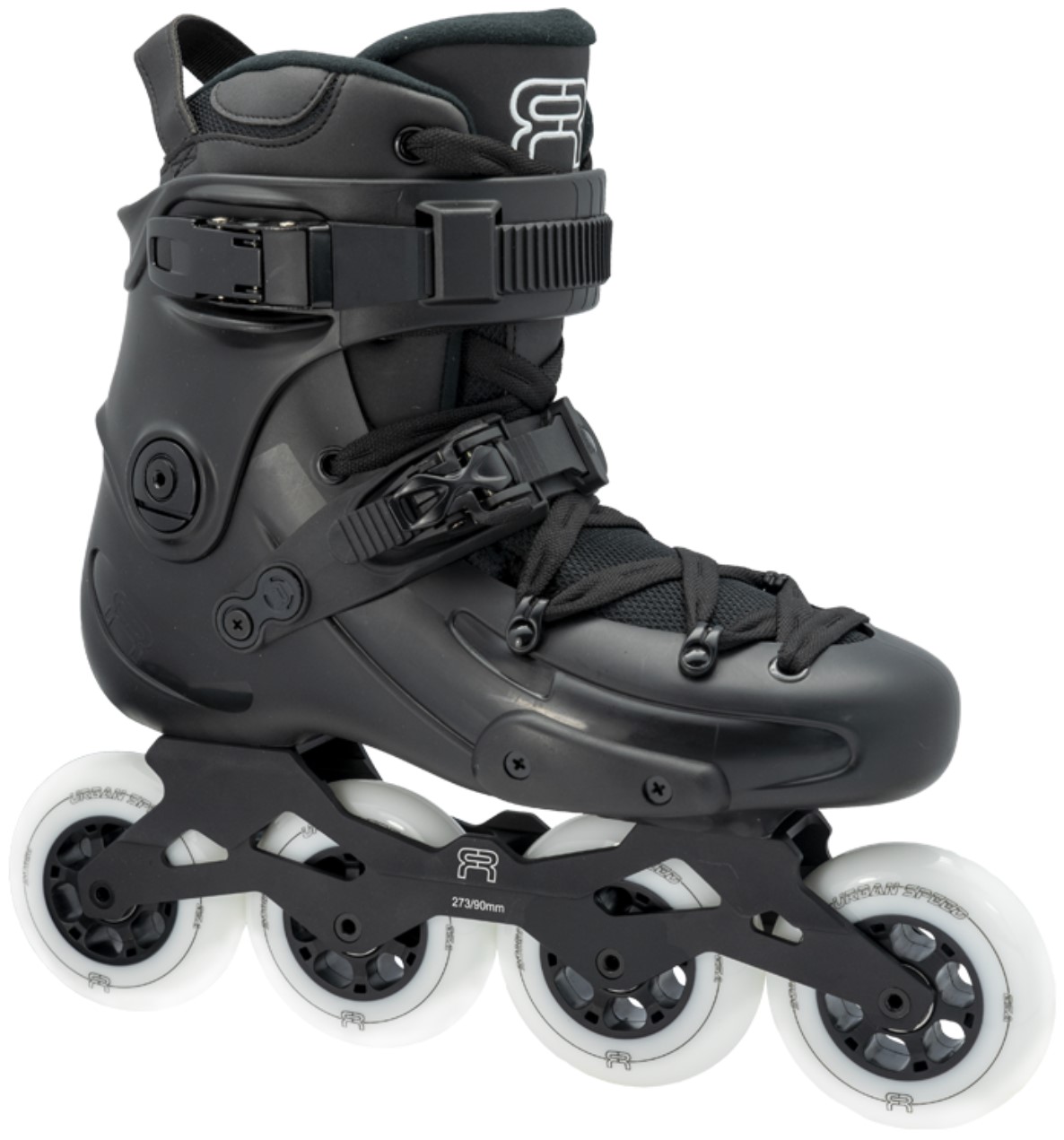 FR1 90 Black, the FR inline skate that is suitable for fitness because of its setup with four wheels of 90 mm